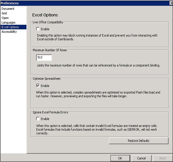 Excel Options