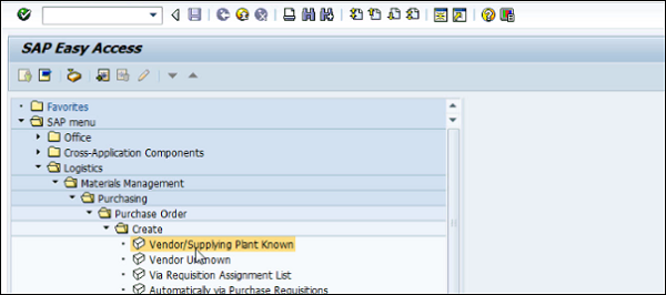 Create Purchase Order