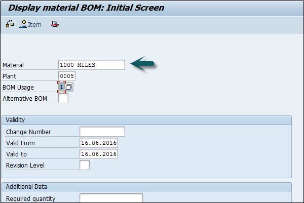 Display Material BOM