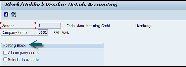 Block Unblock Vendor