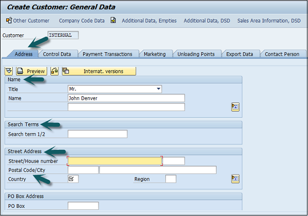 Create Customer General Data