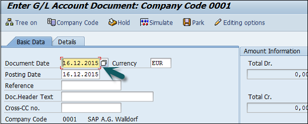 Enter Document Date