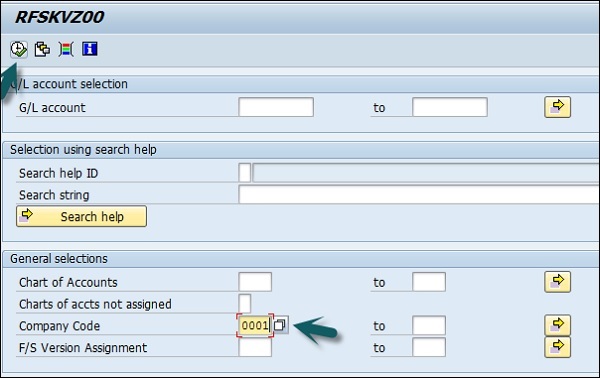 G/L Account List Parameters