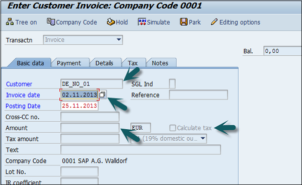 Invoice Data Field