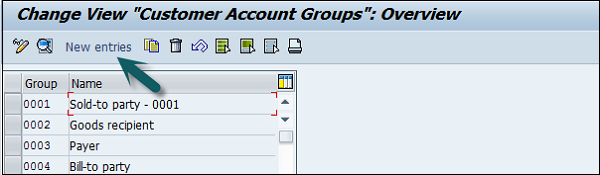 New Entries Customer Group