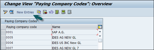 Paying Company Codes