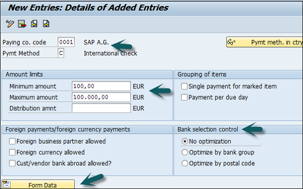 Payment Company Code Detail