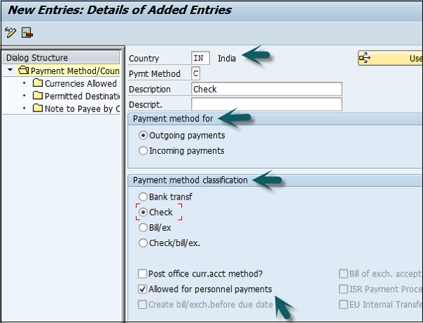 Payment Method Detail