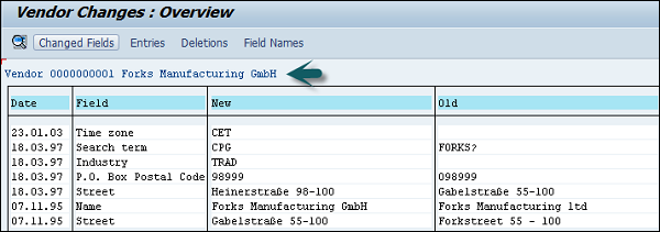 Select the Change Fields