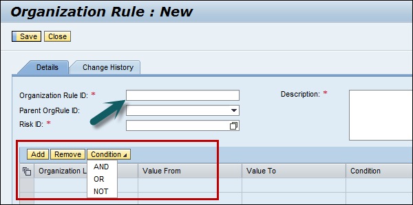 Organization Rule Id