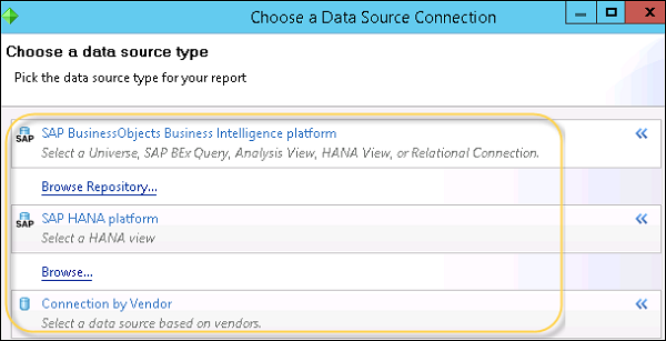 Crystal Reports to HANA