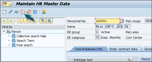 Change Existing Infotype