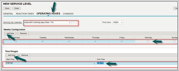 Operating Hours