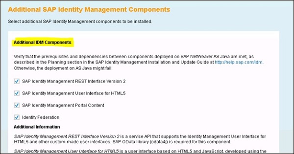 IdM deployable components