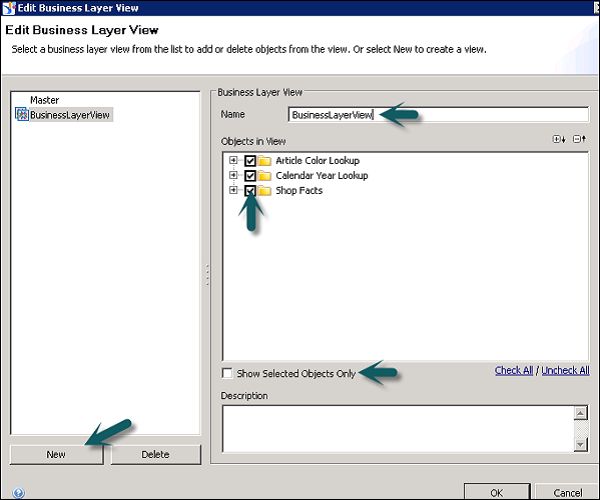 Edit Business Layer View