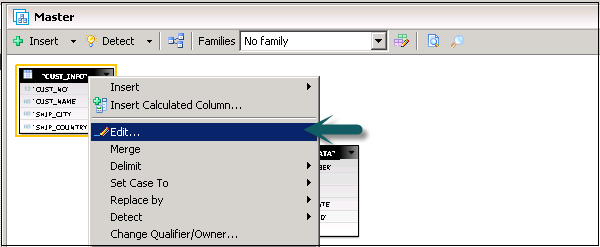 Editing Table Properties