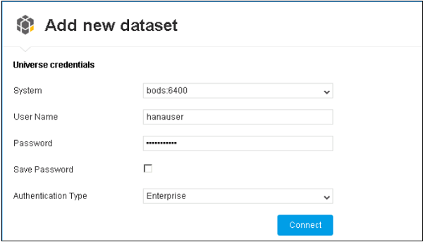 Connecting Universe Data Source Step2