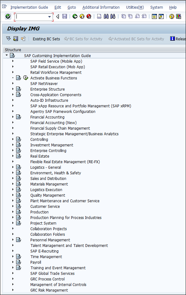 SAP Display IMG