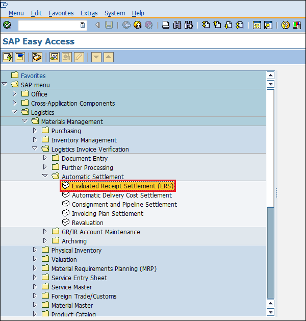 SAP ERS path