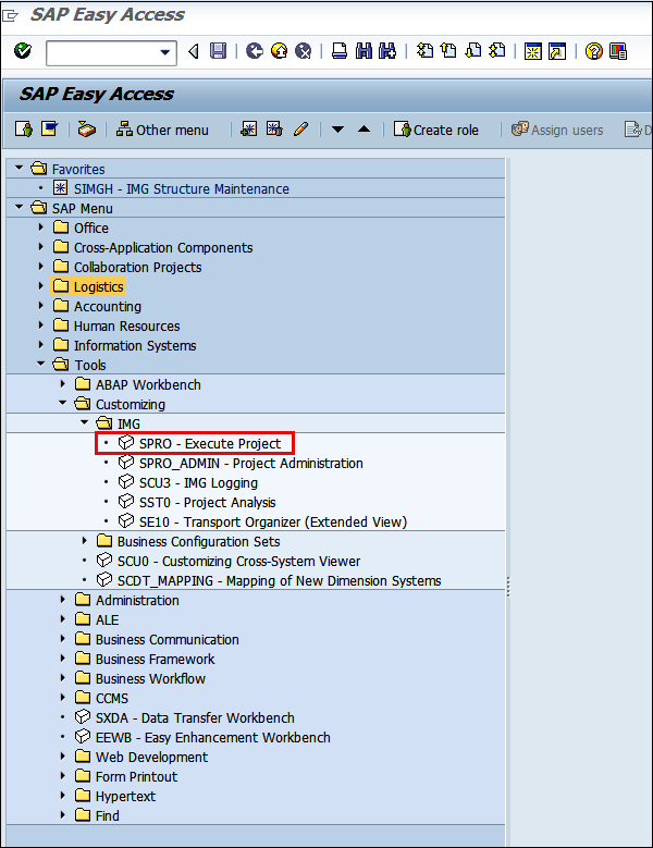 SAP IMG Path