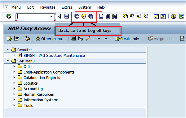 SAP Exit Keys