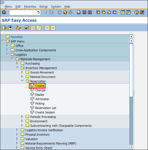 SAP IM reservation path