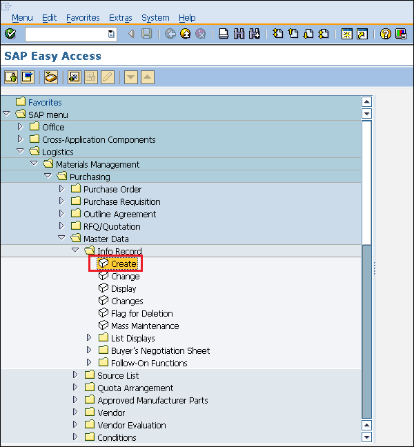 SAP Info Record