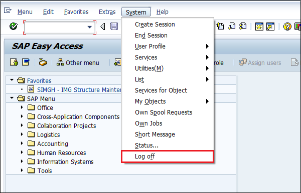 SAP Log Off