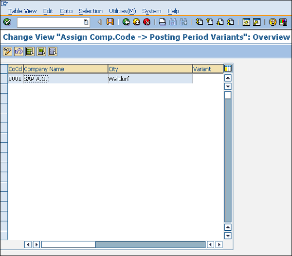 SAP posting period variant assignnmet