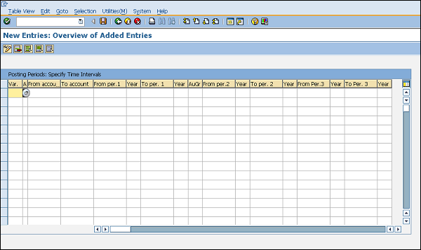 SAP posting period open entry details