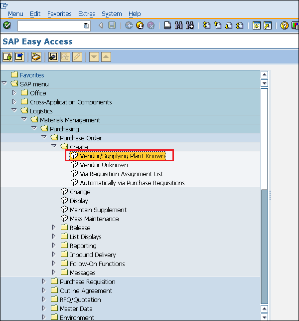 SAP Purchase Order