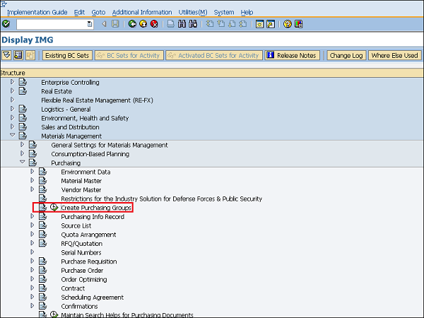 SAP Purchasing Groups