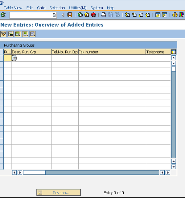 SAP Purchasing Groups Details