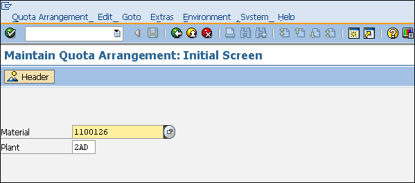 SAP quota arr material