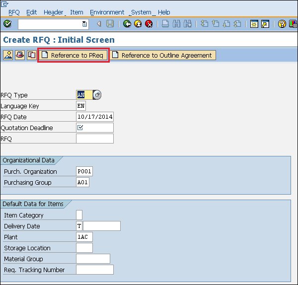 SAP rfq auto