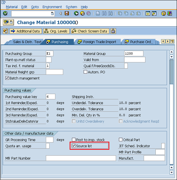 SAP Source List auto