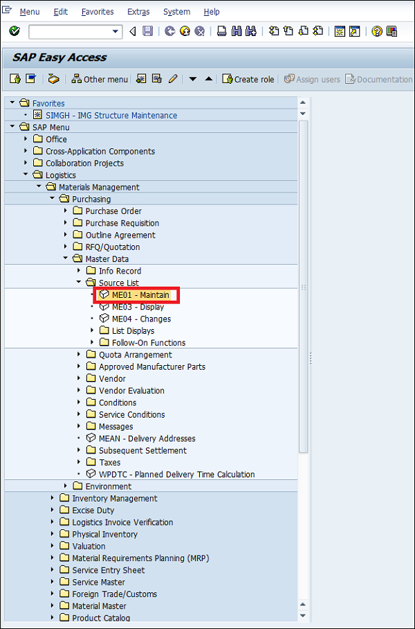 SAP Source List manual