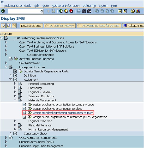 SAP Standard Purchasing Org