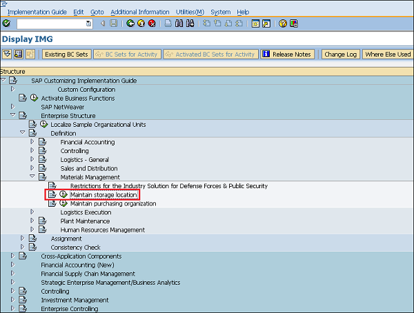 SAP Storage Location