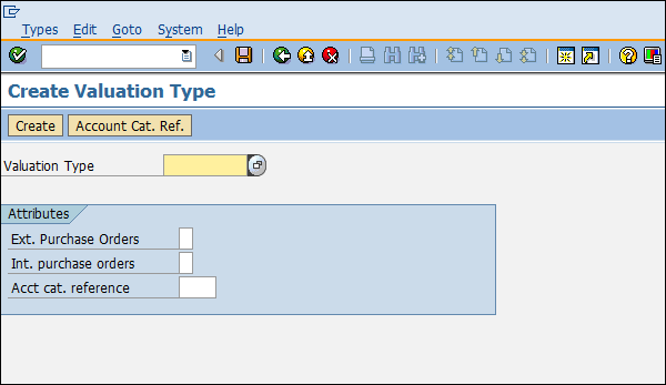 SAP Split Valuation entry