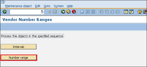 SAP Vendor Assign Number range