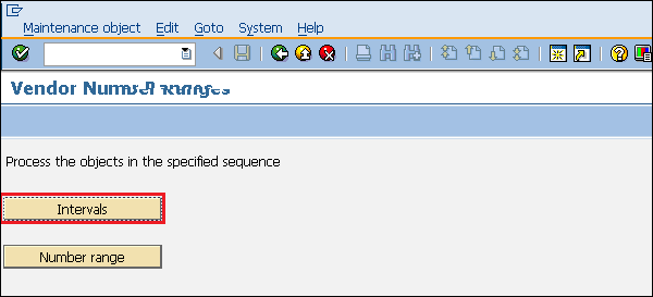 SAP Vendor Number range Interval