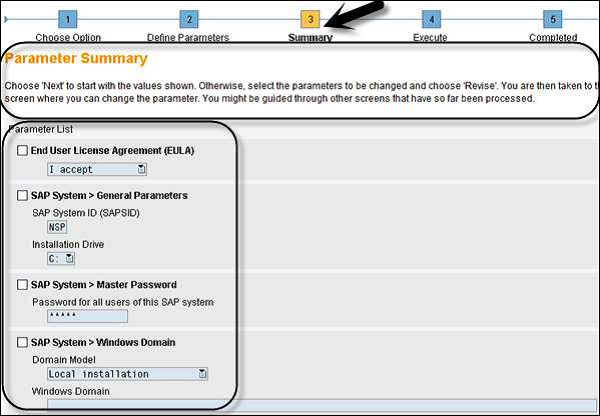 Parameter Summary