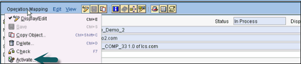 Activate Operation Mapping