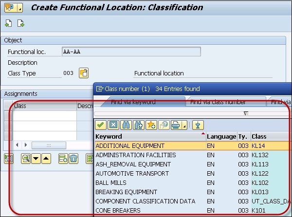 Classification Window