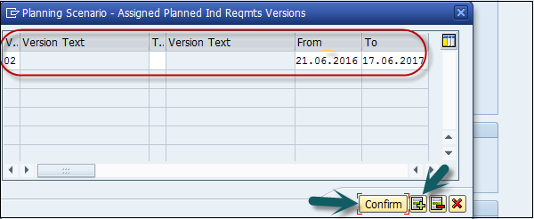 Assigned Planned Scenario