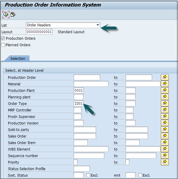 Reports Order Headers