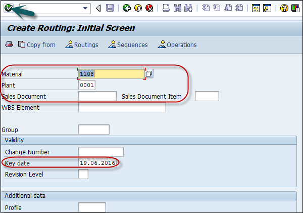 Routing Initial Screen