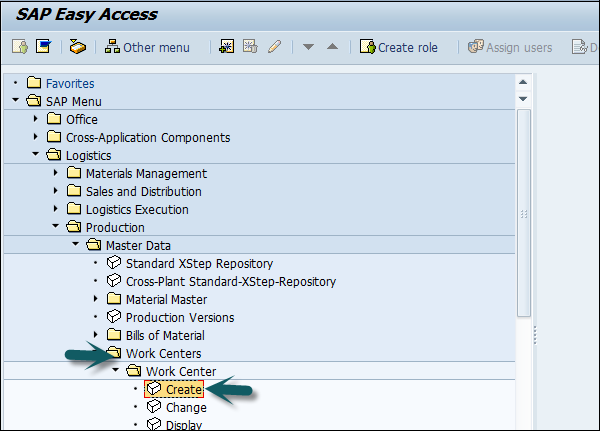 SAP Easy Access Create