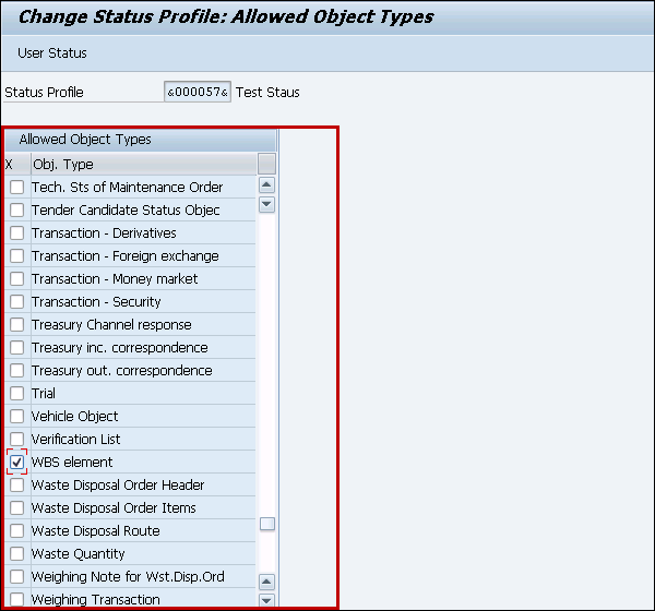 Allowed Object Types